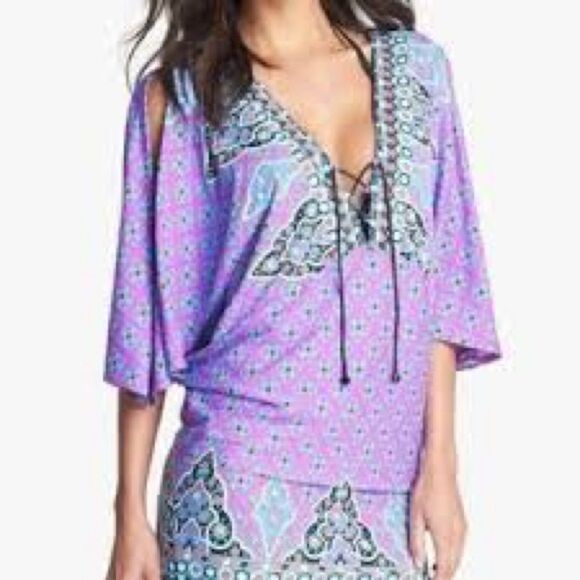 Nanette Lepore Moroccan Medallion Print Swim Cover Up Tunic - S - Picture 15 of 16